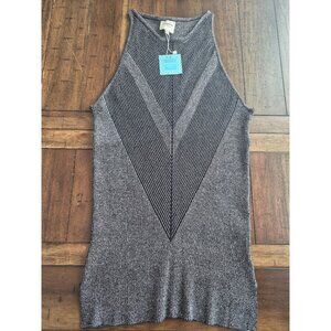 Hayden Los Angeles Black & Grey Sleeveless Chevron Knit Top XL